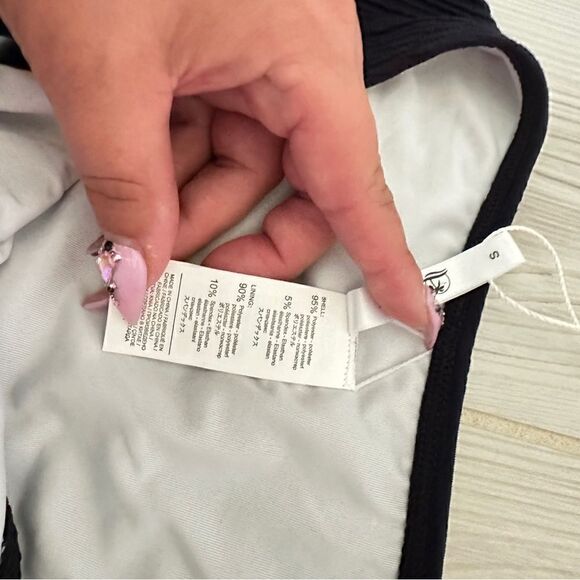 NWT Cupshe navy blue ribbed textured bikini bottom Sz S - Picture 3 of 7